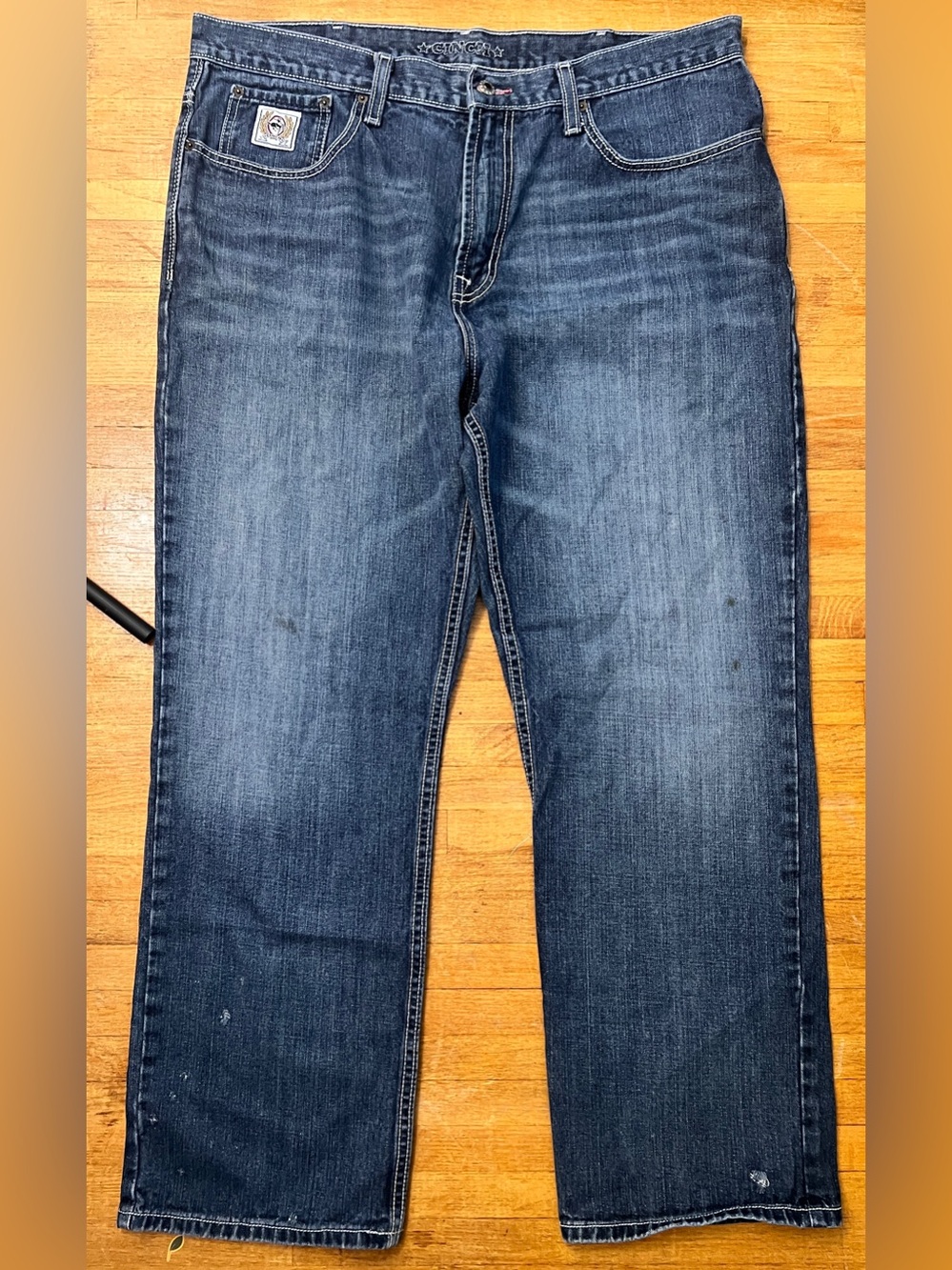 Cinch White Label Mens Jeans 40x32 Medium Wash Western Relaxed Tapered Denim